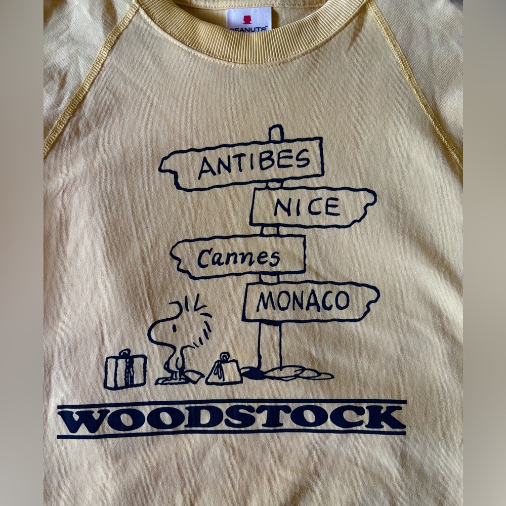Vintage inspired peanuts Woodstock short sleeve sweatshirt tee from Japan